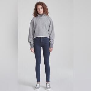 Rag & Bone Mae High Rise Skinny Coated Denim Blue Jeans Pants Women's Size 27